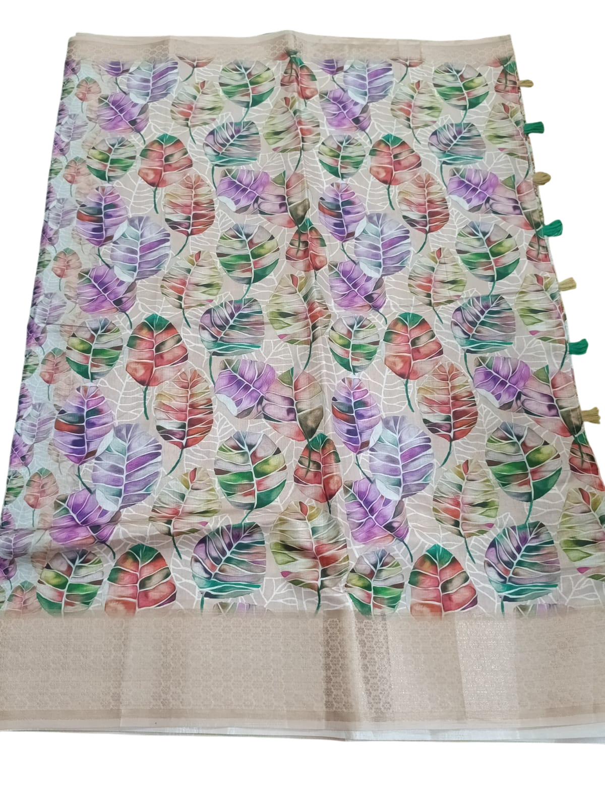 Linen Leaf Printed Saree