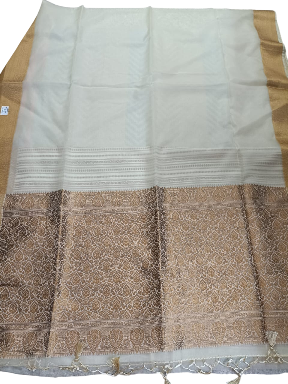 White Linen Saree